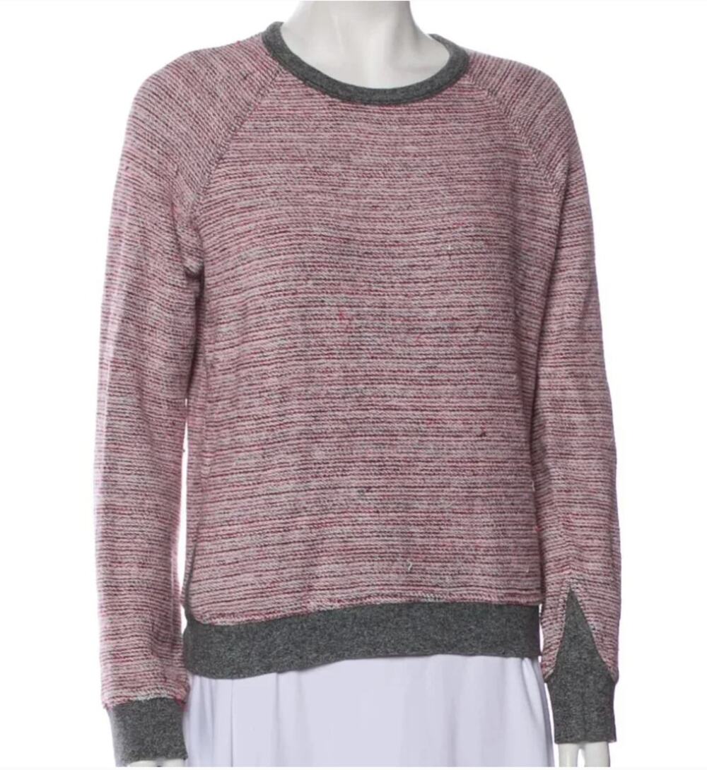 T by Alexander Wang Red Multicolor Stripe Crewneck size XS